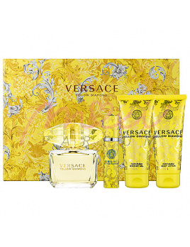 Versace Yellow Diamond, Edt 90ml + 100ml Mleczko do ciała + 100ml Żel pod prysznic + 10ml Edt