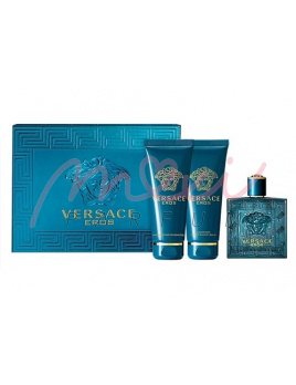 Versace Eros, Edt 50ml + 50ml Żel pod prysznic + 50ml balzám po holení