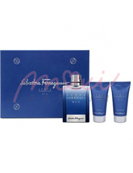 Salvatore Ferragamo Acqua Essenziale Blu, Edt 100ml + 50ml sprchovy gel + 50ml balzam po holeni